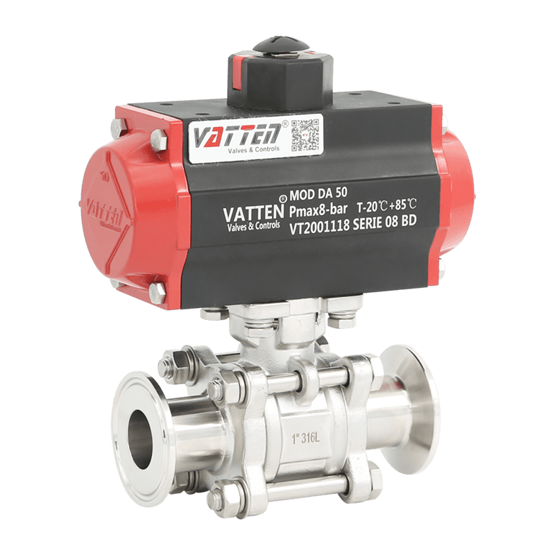 Pneumatisk klemmekuleventil