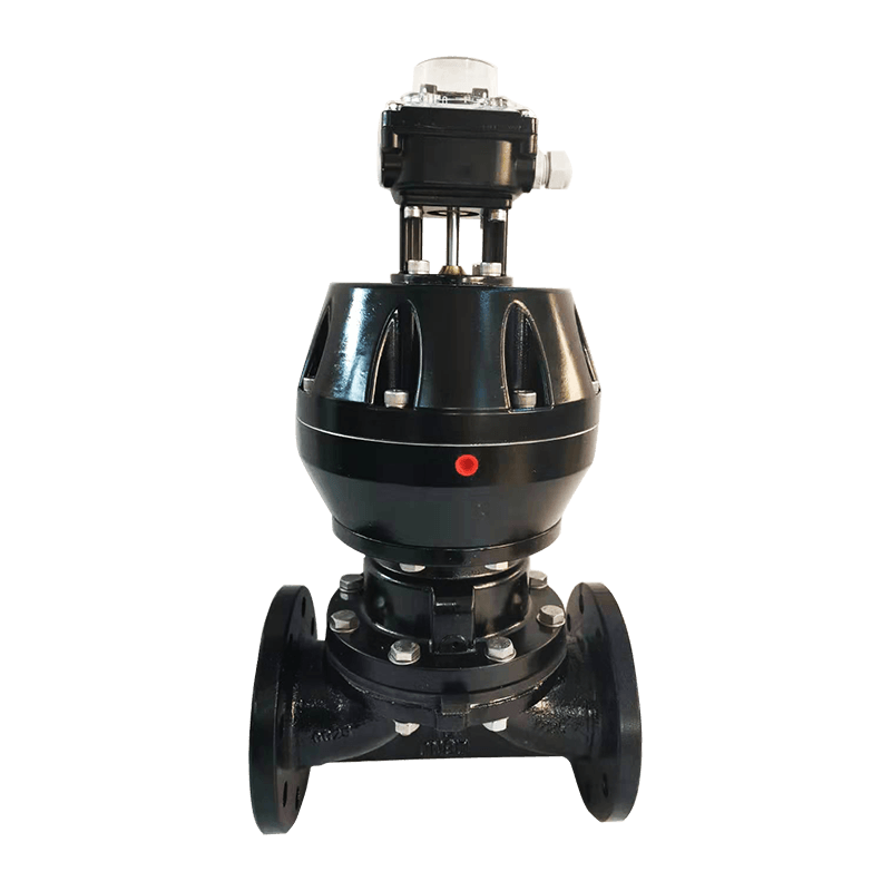 Pneumatisk membranventil med flens